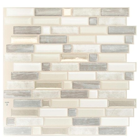 Smart Tiles Mosaik Series Wall Tile, 936 in L Tile, 973 in W Tile, Crescendo Ciotta Pattern, Vinyl SM1112G-04-QG